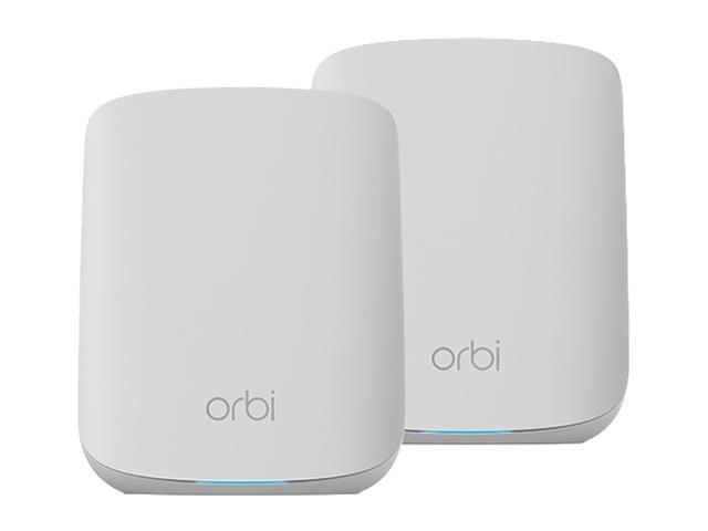 Netgear RBK352-100AUS Orbi Dual-Band WiFi 6 Mesh System, 1.8Gbps, Router +  1 Satellite White