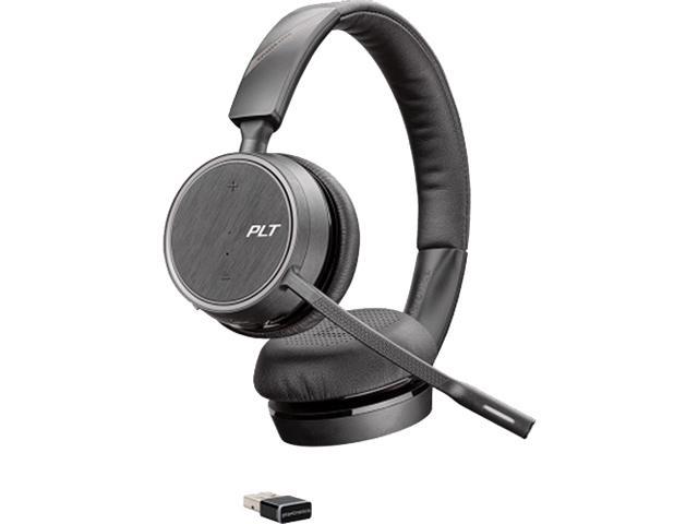 Plantronics - Voyager 4220 UC USB-A (Poly) - Bluetooth Dual-Ear (Stereo) Headset - Connect to PC, Mac, & Desk Phone - Noise Canceling - Works with Teams, Zoom & more
