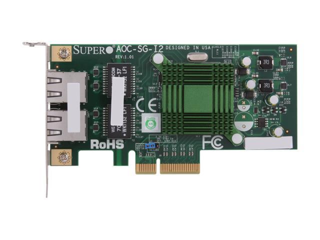 Supermicro AOC-SG-i2 High-performance, Cost-effective Dual-port Gigabit  Ethernet Card 10/100/1000Mbps PCI-Express 2 x RJ45