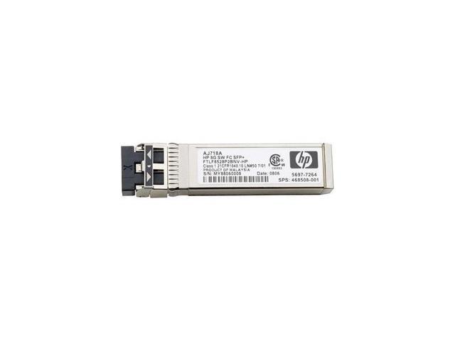 HPE AJ718A StorageWorks 8Gb Short Wave Fibre Channel SFP+ 1 Pack Transceiver 8 Gbps Gigabit Ethernet 1 x Fiber Channel