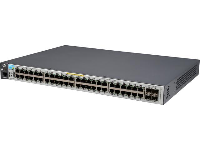 HPE Aruba 2530-48G-PoE+ - Switch - Managed - 48 x 10/100/1000 (PoE+) + 4 x  Gigabit SFP - Desktop, Rack-mountable, Wall-mountable - PoE+ (J9772A#ABA)