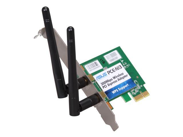 ASUS PCE-N13 Wireless Adapter IEEE 802.11b/g/n PCI Express 150/300Mbps Transfer/Receive Rate 64-bit/128-bit WEP, TKIP, and AES WI-Fi alliance WPA, WPA2