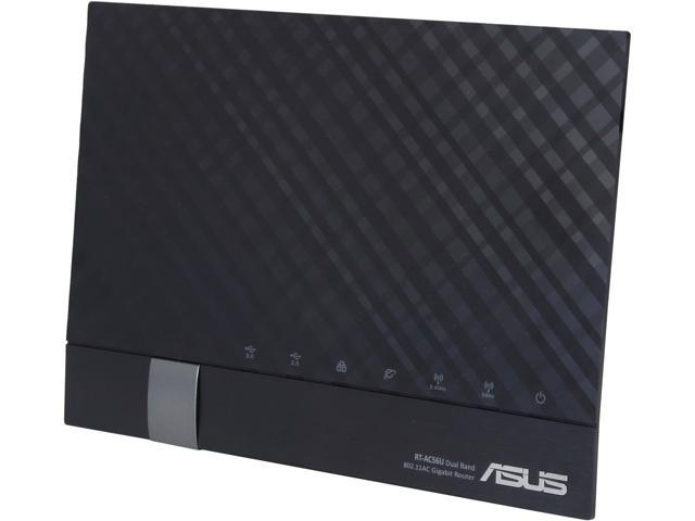 ASUS RT-AC56U AC1200 Dual Band WiFi Gigabit Router 802.11ac, 1167 Mbps WiFi Speed, 4x Gigabit LAN Ports, AiProtection Security, AiCloud File Sharing, AiRadar Beamforming