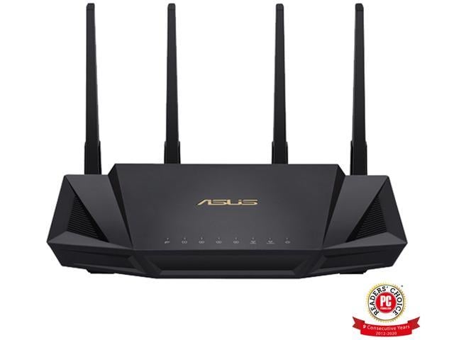 ASUS RT-AX3000 Dual Band WiFi Router, WiFi 6, 802.11ax, Lifetime Internet Security, support AiMesh Whole-home WiFi, 4 x 1Gb LAN ports, USB 3.0, MU-MIMO, OFDMA, VPN