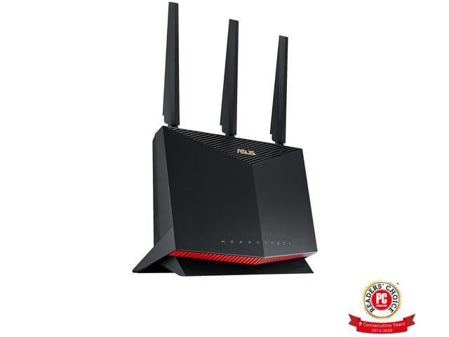 ASUS RT-AX86U AX5700 Dual Band WiFi 6 Gaming Router, WiFi 6 802.11ax, Mobile Game Mode, Lifetime Free Internet Security, Mesh WiFi support, 2.5G Port, Gaming Port, Adaptive QoS, Port Forwarding