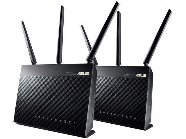 ASUS (RT-AC1900P 2 Pack) Dual-Band WiFi Router with ASUS Router App and AiProtection, Supporting AiMesh - Mesh Networking Whole Home Wi-Fi System