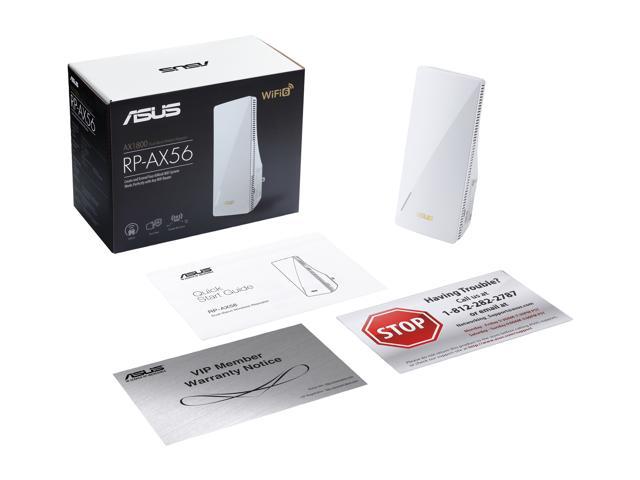 ASUS AX1800 Dual Band WiFi 6 (802.11ax) Repeater & Range Extender (RP-AX56) - Coverage Up to 2200 sq.ft, Wireless Signal Booster for Home, AiMesh Node, Setup Wireless Range Extender/Media Bridge -