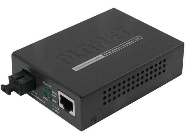 Planet GT-806A15 10/100/1000Base-T to 1000Base-LX (WDM) Media Converter ...