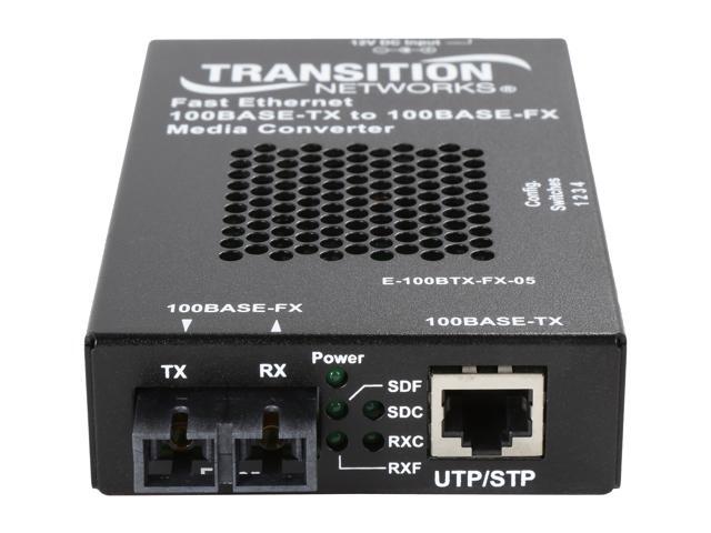 TRANSITION E-100BTX-FX-05(SC)NA Fast Ethernet 100BASE-TX to 100BASE-FX