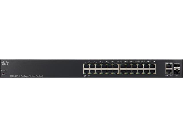Smart Switch with 26 x Gigabit Ethernet Ports Cisco SG220-26P PoE SG220-26P-K9-NA