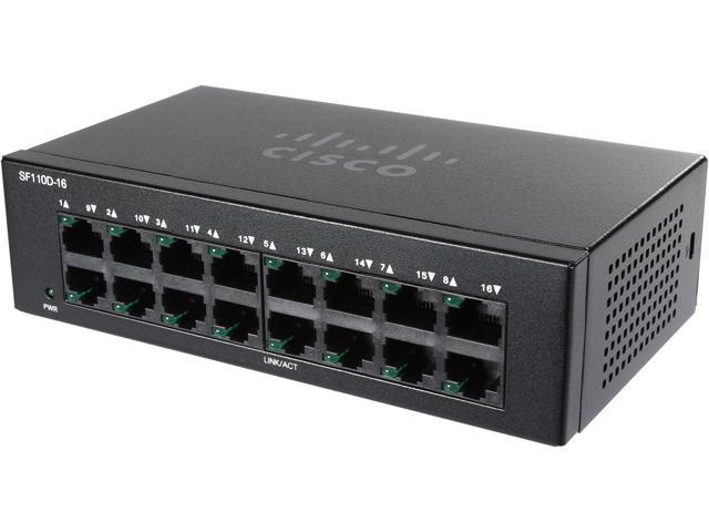 CISCO SF110D-16 16-Port 10/100 Unmanaged Desktop Switch - Newegg.com