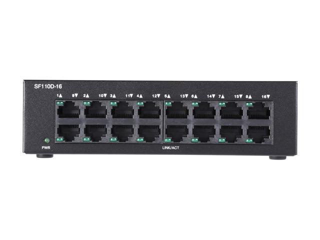 BRAND NEW Cisco SF110D-16-NA 16-Port Desktop Switch 