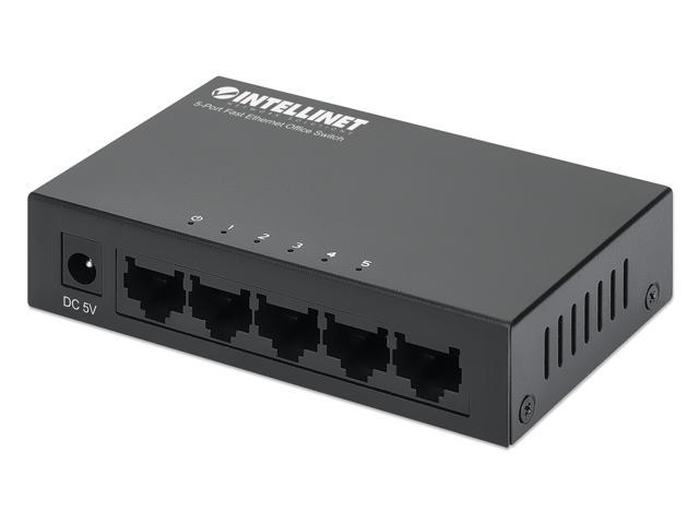 Intellinet 5-Port Fast Ethernet Office Switch, Desktop Size, Metal, IEEE 802.3az (Energy Efficient Ethernet)