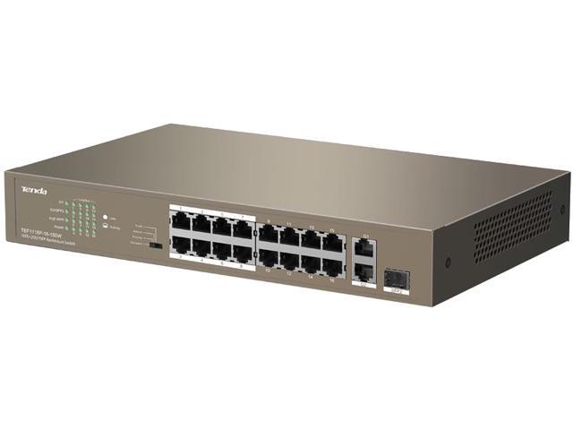 Tenda TEF1118P-16-150W 16FE+2GE/1SFP Desktop Switch With 16-Port PoE ...