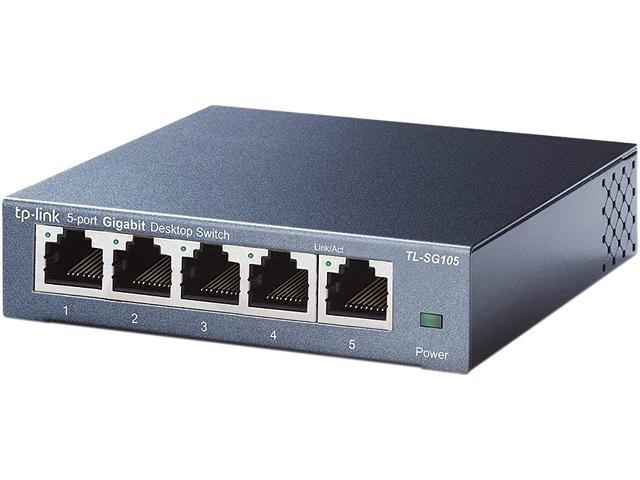 TP-Link 5 Port Gigabit Ethernet Network Switch - Ethernet Splitter | Plug & Play | Fanless | Sturdy Metal w/ Shielded Ports | Traffic Optimization | Unmanaged | Limited Lifetime Protection(TL-SG105)
