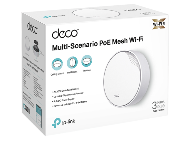 TP-Link Deco AX3000 PoE Mesh WiFi(Deco X50-PoE), 3-Pack - Newegg.com