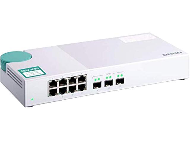Qnap QSW-308S-US Cost-effective Entry-level 10 GbE Switch with 10G SFP+ Fiber and Gigabit Ethernet