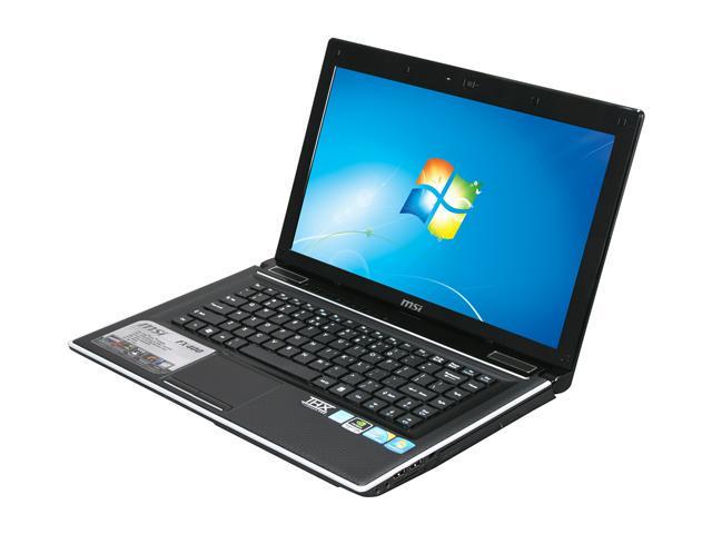 MSI Laptop Intel Core i5 1st Gen 480M (2.66GHz) 4GB Memory 500GB HDD NVIDIA GeForce GT 325M 14.0" Windows 7 Home Premium 64-bit FX400-062US