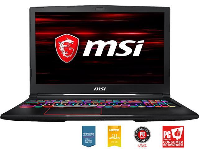 MSI GE Series GE63 Raider RGB-011 15.6" FHD GTX 1060 6 GB VRAM i7-8750H 16 GB Memory 256 GB SSD 1 TB HDD Windows 10 Home 64-bit RGB Keyboard Gaming Laptop