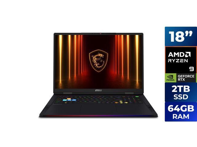 MSI Raider18 HX AI 18" UHD+ mini LED 120Hz Gaming Laptop AMD Ryzen R9-9955HX3D RTX 5080 64GBDDR5 2TB NVMe SSD Win 11PRO
