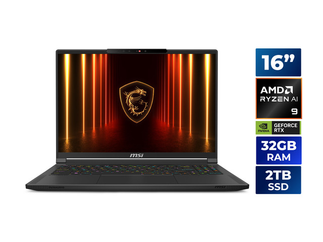 MSI Stealth A16 - 16.0" OLED 240 Hz - GeForce RTX 5080 Laptop GPU - AMD Ryzen AI 9 HX 370 - 32GB Memory - 2TB NVMe SSD - Wi-Fi 7 - Windows 11 Pro Gaming Laptop (A3XWIG-076US )