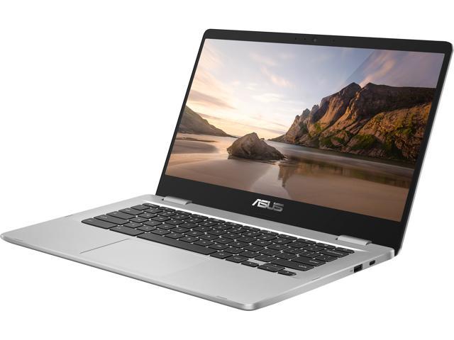 ASUS Chromebook C523NA-DH02 15.6" HD NanoEdge Display with 180 Degree Hinge Intel Dual Core Celeron Processor, 4 GB RAM, 32 GB eMMC, Silver Color