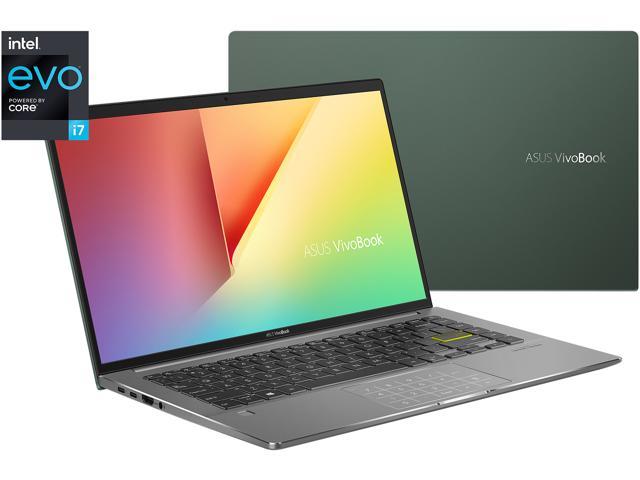 ASUS VivoBook S14 S435 Thin and Light Laptop, 14" FHD Display, Intel EVO, Intel Core i7-1165G7 CPU, 8GB LPDDR4X RAM, 512GB PCIe SSD, Thunderbolt 4, Wi-Fi 6, Windows 10 Home, Deep Green, S435EA-BH71-GR