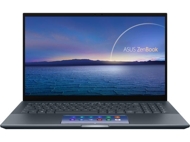 ASUS ZenBook Pro 15 OLED Ultra-Slim Laptop 15.6" 4K UHD OLED NanoEdge Bezel Touch Display, Intel Core i7-10750H, NVIDIA GeForce GTX 1650 Ti, 16GB RAM, 1TB PCIe SSD, ScreenPad 2.0, Thunderbolt 3, Windows 10 Pro, Pine Grey, UX535LI-IH77T