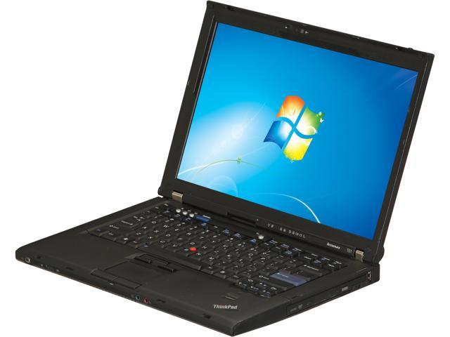 ThinkPad Laptop T Series T61 Intel Core 2 Duo 2.00GHz 2GB Memory 120GB HDD VGA: Yes 14.1" Windows 7 Professional