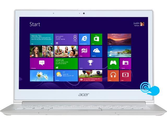 Acer S7 Intel Core i5 4200U (1.60GHz) 8GB DDR3 128GB SSD 13.3" FHD Touch Ultrabook White (S7-392-6832)