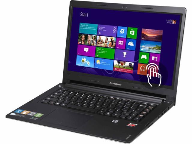 Lenovo Ideapad S415 14.0" Touchscreen Notebook with Quad Core AMD A6-5200 2.0Ghz, 4GB DDR3 RAM, 500GB HDD, Radeon HD 8400, 720p HD Webcam, HDMI Out, Bluetooth 4.0, Windows 8