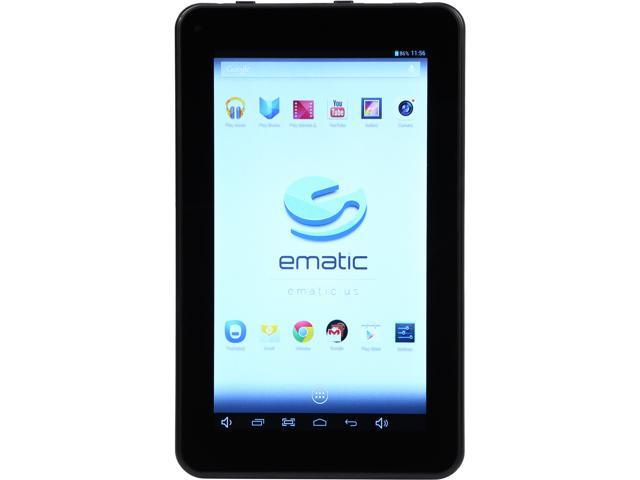Ematic EGQ307BL 1GB Memory 7.0" 1024 x 600 Tablet PC Android 4.2 (Jelly Bean) Black