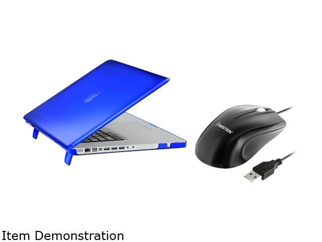 INSTEN Blue Snap-in Rubber Case Cover with optical mouse for Apple MacBook Pro 1 Model 1997333