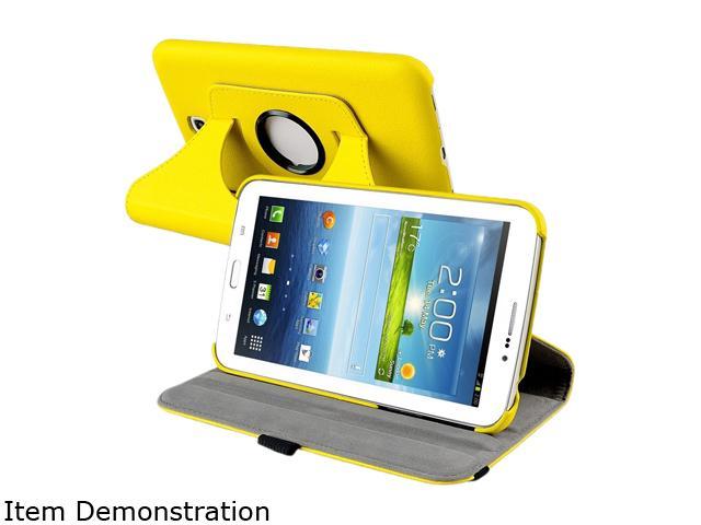 Insten 1901845 360 Rotating Swivel Folio Stand Leather Case for Samsung Galaxy Tab 3 7.0 P3200 / Kids, Yellow - OEM