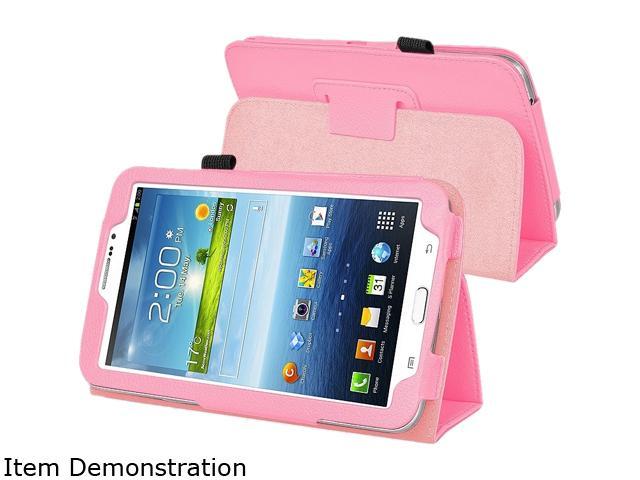 Insten 1901835 Folio Stand Leather Case for Samsung Galaxy Tab 3 7.0 P3200 / Kids, Pink - OEM