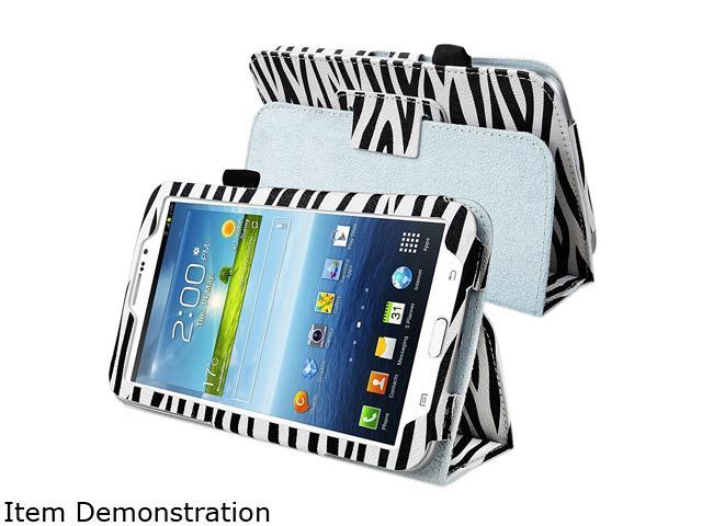 Insten 1901854 Folio Stand Leather Case for Samsung Galaxy Tab 3 7.0 P3200 / Kids, White/ Black Zebra - OEM