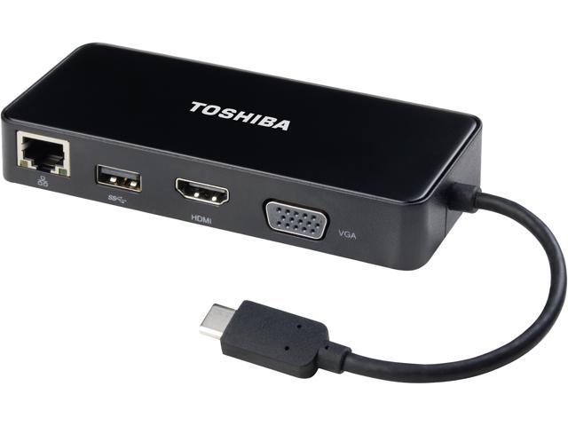 TOSHIBA Black PS0001UA1PRP dynabook USB-C to HDMI/VGA Travel Adapter