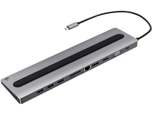 IOGEAR Black/Gray GUD3C02B Dock Pro 100 USB-C 4K Ultra-Slim Station