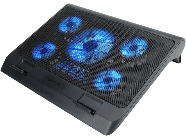 ENHANCE GX-C1 Laptop Cooling Stand (15.75” x 12.75”) with 5 LED Fans & Dual USB Ports for Data Pass Through