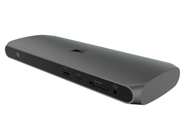 Corsair TBT100 DP Thunderbolt 3 Dock Mit DisplayPort – 2x DisplayPort 4K60, 85W Ladeleistung, USB-C & USB-A