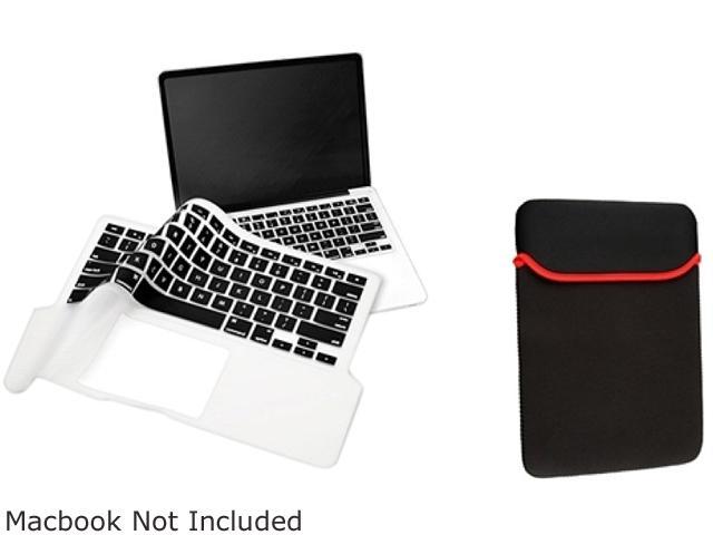 INSTEN Black Sleeve Case + Keyboard Full Skin Shield Compatible with Apple Macbook Pro 13 inch