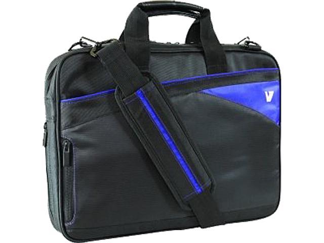 V7 Black with blue accents 13.3" Edge Slim Laptop Toploader Model CTD4-BLU-9N
