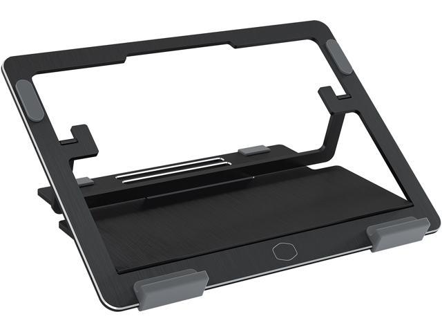 CoolerMaster ErgoStand Air Black Laptop Cooler, Aluminum Alloy, Soft Rubber Padding,  Ergonomic Versatility, Portable & Lightweight, Supports up to 15" Laptop