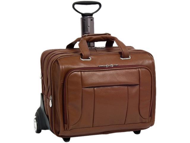 McKlein Brown 17" WEST TOWN Fly-Through Checkpoint-Friendly Detachable-Wheeled Laptop Case Model 15704