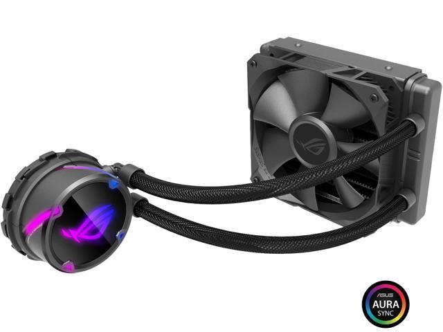 ASUS ROG Strix LC 120 RGB AIO Liquid CPU Cooler 120mm Radiator, 120mm 4-pin PWM Fan with FanXpert Controls, support for Intel and AMD motherboards LGA 1700 Compatible