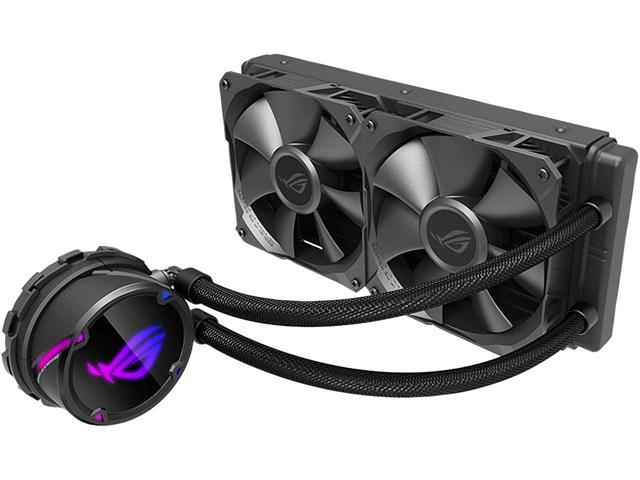 ASUS Strix 240 RGB All-in-one Liquid CPU Cooler 240mm Radiator, Intel 115x/2066 and AMD AM4/TR4 Support, Dual 120mm 4-pin PWM Addressable RGB Fans LGA Compatible Water / Liquid Cooling -