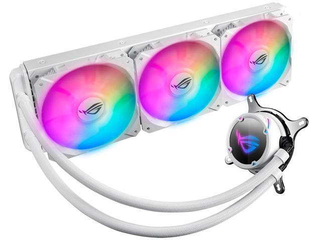 ASUS ROG Strix LC 360 RGB White Edition All-in-one Liquid CPU Cooler with Aura Sync RGB, and Triple ROG 120mm Addressable RGB Radiator Fans LGA 1700 Compatible