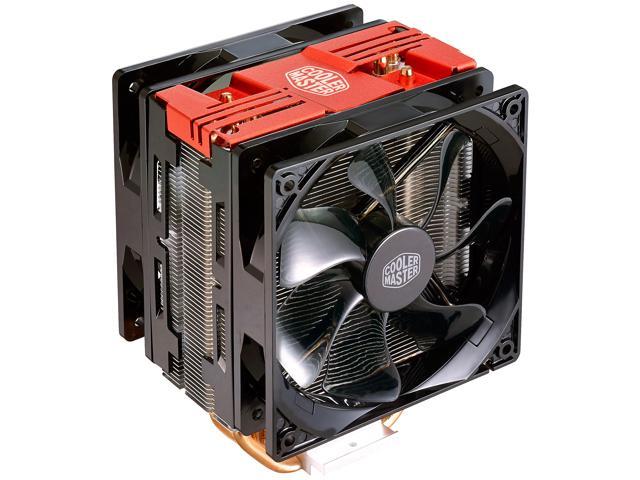 Hyper 212 LED Turbo- Red Top Cover is equipped with dual 120mm PWM Fans with red LEDs by Cooler Master