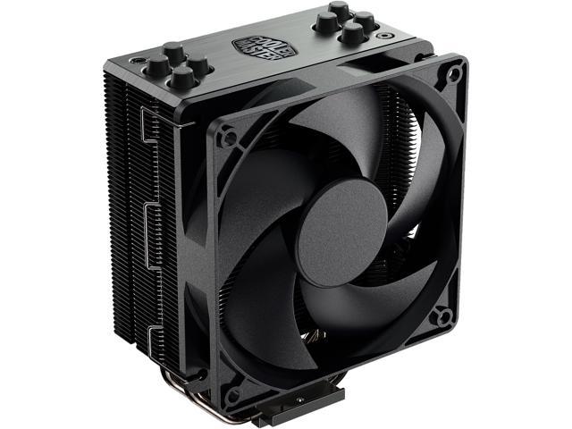 Cooler Master Hyper 212 Black Edition CPU Air Cooler, Silencio FP120 Fan, 4 CDC 2.0 Heatpipes, Anodized Gun-Metal Black, Brushed Nickel Fins for AMD Ryzen/Intel LGA1200/1151/1700 Compatible
