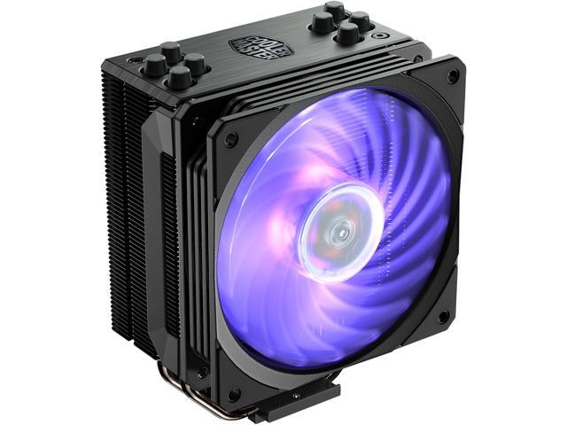Cooler Master Hyper 212 RGB Black Edition CPU Air Cooler, SF120R RGB Fan, Anodized Gun-Metal Black, Brushed Nickel Fins, 4 Copper Direct Contact Heat Pipes for AMD Ryzen/Intel LGA1700/1200/1151